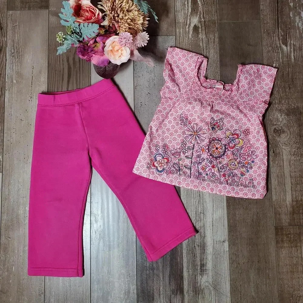 Toddler Girl Size 3T Casual Hot Pink 2 Pc Outfit NWOT